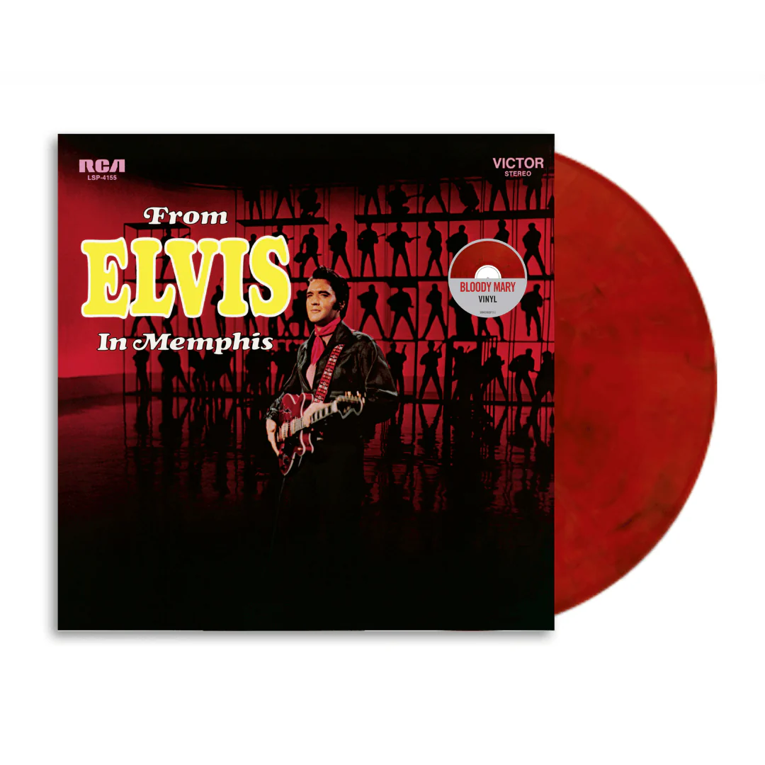 From Elvis In Memphis LP marmolado rojo y negro